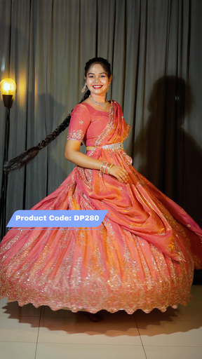 [DP280] DP280 - Space silk Designer Half Saree