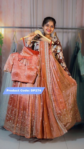 [DP274] DP274 - Tissue Designer Half Saree
