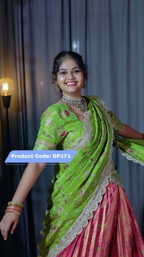 [DP171] Premium Pattu Ready-Wear Half Saree