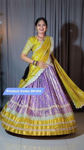 [DP164] Premium Pattu Ready-Wear Half Saree