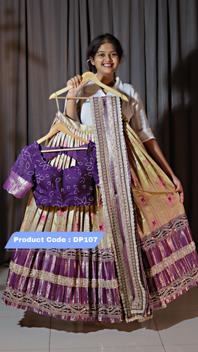 [DP107] Premium Pattu Ready-Wear Half Saree