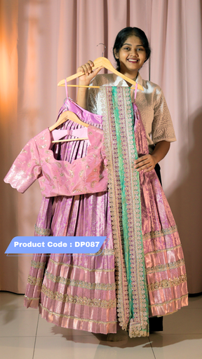 [DP087] Traditional Pattu Ready-Wear Half Saree